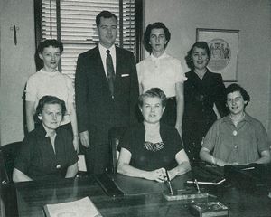 League office staff in 1955