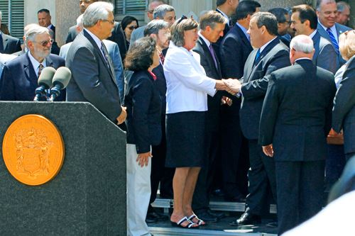 Members of League with Chris Christie